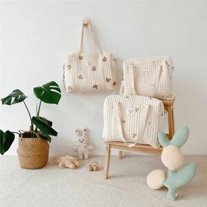 NATAWA Nyfödd Baby Care Skötväska Mummy Axelväska Broderi Quiltad Barnvagn Blöjförvaring Organizer Stora handväskor