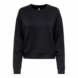 ONLY Women's plain black long-sleeved cropped sweatshirt