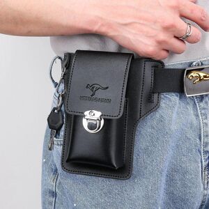 Mobile Phone Pocket Men's Mobile Phone Leather Case Can Hang Keys and Wear Belt Dedicated