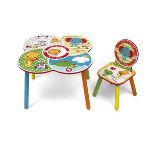 ARDITEX FP10000 MATTEL-Fisher-Price Wooden Table (60x60x44cm) and Chair (27x27x52cm) Set