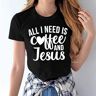 ZIMOXUAN All I Need Is Coffee and Jesus Shirt, Coffee T-Shirt, Coffee Shirt, Jesus Shirt, God Shirt, Coffee Tee, Cute Coffee Shirt, Graphic Te