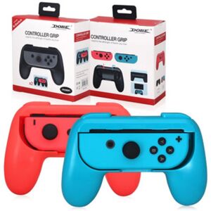 HOD Health&Home 2-pack Fastsnail Joy Con Grip Kit för Nintendo Switch slitstark handkontroll med 12 tummössor blå och röd