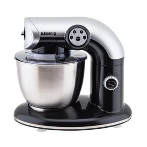 H.Koenig KM80 Professional Mixer Mixer, 1000 W, Capacity 5.5 L, 4 Speeds, Arm with Reclining and Movable Head, Ac Stainless, 80 dB, Black