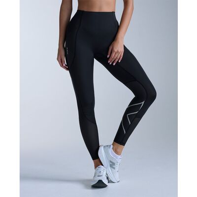 2XU Aero Mesh Hi-Rise Compression Tights (dam) - Black/Silver Reflective, XS 2XU Aero Mesh Hi-Rise Compression Tights (dam) - Black/Silver Reflective, XS