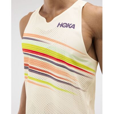 Hoka Race Day Singlet träningströja (herr) - Alabaster Flare, S Hoka Race Day Singlet träningströja (herr) - Alabaster Flare, S