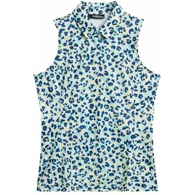 J.Lindeberg Dena Print Sleeveless Top (dam) - Leopard Aruba Blue, M J.Lindeberg Dena Print Sleeveless Top (dam) - Leopard Aruba Blue, M