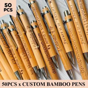 TEMU 110pcs/50pcs/20pcs Custom Round Ballpoint Pen Set, Engraved Round Ballpoint Pens, Perfect As Party Favors For Country Wedding