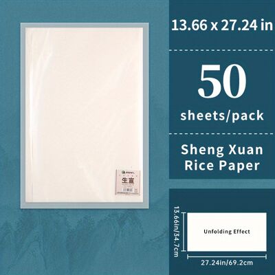 TEMU 50 Sheets Rice Paper () For & Oriental Painting, Ink Drawing, Chinese Calligraphy Writing, Watercolors, Art Supply For Crafts, Beginner, Artist, Professional - 34.7 Cm X 69.19 Cm TEMU 50 Sheets Rice Paper () For & Oriental Painting, Ink Drawing, Chinese Calligraphy Writing, Watercolors, Art Supply For Crafts, Beginner, Artist, Professional - 34.7 Cm X 69.19 Cm