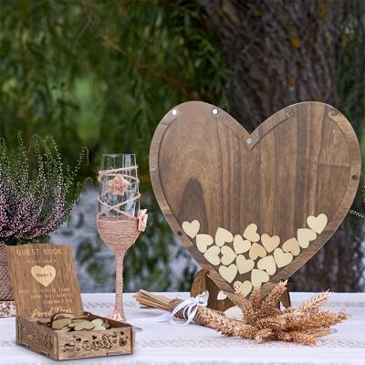 TEMU Heart Wedding Guest Book Alternative, Rustic Wooden Wedding Souvenirs With Heart Picture Frame, Heart Guest Book , Decor Party Birthday TEMU Heart Wedding Guest Book Alternative, Rustic Wooden Wedding Souvenirs With Heart Picture Frame, Heart Guest Book , Decor Party Birthday
