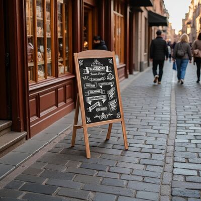 TEMU Wooden Sandwich Board Signs Outdoor A Frame Chalkboard Sign Magnetic Sidewalk Sign 42.5cmx90cm- Chalkboard Easel For Restaurant, Bar, Business Or Wedding. TEMU Wooden Sandwich Board Signs Outdoor A Frame Chalkboard Sign Magnetic Sidewalk Sign 42.5cmx90cm- Chalkboard Easel For Restaurant, Bar, Business Or Wedding.