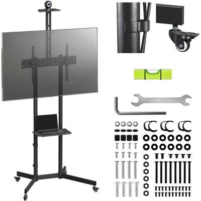 Mobile Tv Stand With Wheels, 37-70" Tv Cart, Maclean Camera Shelf, 45kg/5kg, Max Vesa 600 X 400, Mc-113 B Mobile Tv Stand With Wheels, 37-70" Tv Cart, Maclean Camera Shelf, 45kg/5kg, Max Vesa 600 X 400, Mc-113 B