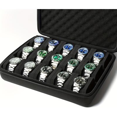 TEMU Hardshell 15 Slots Watch Storage Organizer Case, Watch Fit Large And Small Watches, Fit Men's Women's Watch Collection, With Soft Foam Pillow Anti-move, Protect Watch. TEMU Hardshell 15 Slots Watch Storage Organizer Case, Watch Fit Large And Small Watches, Fit Men's Women's Watch Collection, With Soft Foam Pillow Anti-move, Protect Watch.