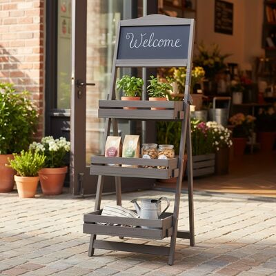 TEMU Rustic Wood Freestanding Chalkboard Easel With 3-tiered Display Shelves, Decorative Chalkboard Plant Shelf Stand Retail Flower Shop TEMU Rustic Wood Freestanding Chalkboard Easel With 3-tiered Display Shelves, Decorative Chalkboard Plant Shelf Stand Retail Flower Shop