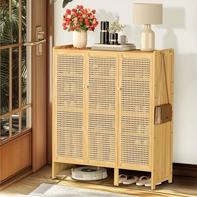 TEMU 5-tier Shoe Cabinet With Doors, Shoe Storage Cabinet For Entryway, Bamboo Shoe Organizer Storage For 20-25 Pairs, Freestanding Shoe Rack For Hallway, Living Room TEMU 5-tier Shoe Cabinet With Doors, Shoe Storage Cabinet For Entryway, Bamboo Shoe Organizer Storage For 20-25 Pairs, Freestanding Shoe Rack For Hallway, Living Room