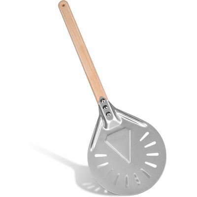 TEMU Turning Pizza Peel, Professional 8 Inch / 10 Inch Round Aluminum Metal Non-slip Perforated Pizza Paddle With 15.6 Inch Wooden Handle - Lightweight For Homemade Pizza, Bread Baking - 20.32 cm TEMU Turning Pizza Peel, Professional 8 Inch / 10 Inch Round Aluminum Metal Non-slip Perforated Pizza Paddle With 15.6 Inch Wooden Handle - Lightweight For Homemade Pizza, Bread Baking - 20.32 cm