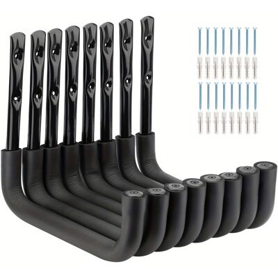 TEMU 8-pack Ladder Hooks 9.8inch/25cm Garage Storage Utility Hook Heavy Duty Wall Mounted Storage Organizer Hanging Folding Chair Bike Ski Tool - 22.86cm X 24.89cm TEMU 8-pack Ladder Hooks 9.8inch/25cm Garage Storage Utility Hook Heavy Duty Wall Mounted Storage Organizer Hanging Folding Chair Bike Ski Tool - 22.86cm X 24.89cm