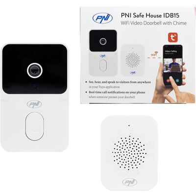 Pni Safe House Idb15 Wifi Video Doorbell, Night Vision, Ip54, Built-in Battery, App Control Pni Safe House Idb15 Wifi Video Doorbell, Night Vision, Ip54, Built-in Battery, App Control