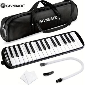 TEMU Eavnbaek 32-key Melodica Air Piano Keyboard With Soft Long Tube & Short Mouthpiece, Durable Abs Material, Includes Carrying Bag - In Black, Blue, Pink