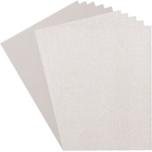 Florence Cardstock (216 GSM) och glitterpapper (250 GSM), vit och silver, A4, 10 ark, för scrapbooking, korttillverkning, stansning och mer pappershantverk