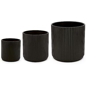 Amazon Basics Set med 3 svarta keramiska krukor Amazon Basics Set med 3 svarta keramiska krukor