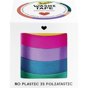 Folia Washi Tape UNI BASIC - Dekorativ tejp av rispapper 5 rullar Folia Washi Tape UNI BASIC - Dekorativ tejp av rispapper 5 rullar