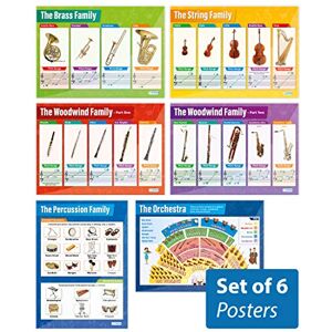Daydream Education Instruments of the Orchestra-affischer – set med 6 musikaffischer laminerat glansigt papper som mäter 850 mm x 594 mm (A1) Musikdiagram för klassrummet utbildningstabell av Daydream Education Instruments of the Orchestra-affischer – set med 6 musikaffischer laminerat glansigt papper som mäter 850 mm x 594 mm (A1) Musikdiagram för klassrummet utbildningstabell av