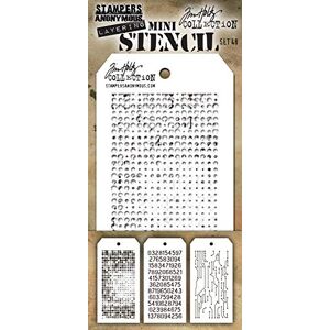 Tim Holtz Mini Lager på Lager Schablonset - 48 Mönster - 3 st Tim Holtz Mini Lager på Lager Schablonset - 48 Mönster - 3 st
