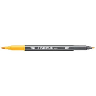 STAEDTLER akvarell, dubbelfibermålarbodning, solgul, fin spets och flexibel penselspets, vattenmålade, 10 solgula filtpennor, 3001-110 STAEDTLER akvarell, dubbelfibermålarbodning, solgul, fin spets och flexibel penselspets, vattenmålade, 10 solgula filtpennor, 3001-110