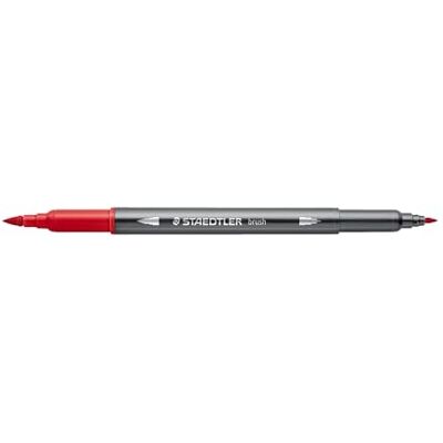 STAEDTLER akvarelldesign med dubbelfibermålare, röd, fin spets och flexibel penselspets, vattenmålade, 10 röda filtpennor, 3001-2 STAEDTLER akvarelldesign med dubbelfibermålare, röd, fin spets och flexibel penselspets, vattenmålade, 10 röda filtpennor, 3001-2