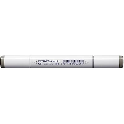 Copic sketch märkpenna typ W – 7, varm grå nr. 7, professionell penselmarkör, med en superpenselspets och en medelbrun spets Copic sketch märkpenna typ W – 7, varm grå nr. 7, professionell penselmarkör, med en superpenselspets och en medelbrun spets