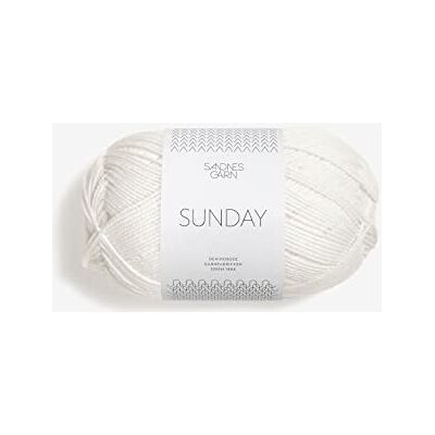 Sandnes Garn Sunday 50 g col.1001 vit Sandnes Garn Sunday 50 g col.1001 vit
