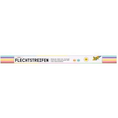folia 70310 – Flätningsremsor, PASTELL av papper, 200 stycken i 10 olika pastellfärger, 50 x 1 cm, pappersremsor för flätning och veck folia 70310 – Flätningsremsor, PASTELL av papper, 200 stycken i 10 olika pastellfärger, 50 x 1 cm, pappersremsor för flätning och veck