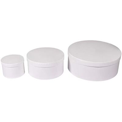Rayher Pap.mâché Box Set w.Shak.lid, FSCRec.100%, vit, 3 storlekar Rayher Pap.mâché Box Set w.Shak.lid, FSCRec.100%, vit, 3 storlekar