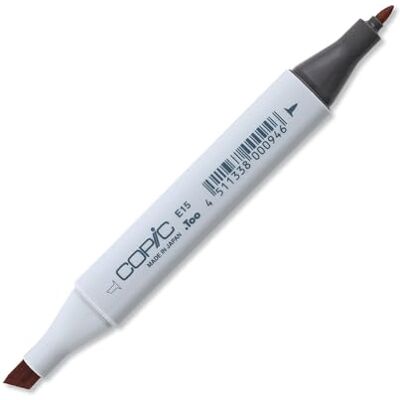 Copic Classic märkpenna typ E – 15, Dark Suntan, professionell layoutmärkpenna med en bred och fin spets Copic Classic märkpenna typ E – 15, Dark Suntan, professionell layoutmärkpenna med en bred och fin spets