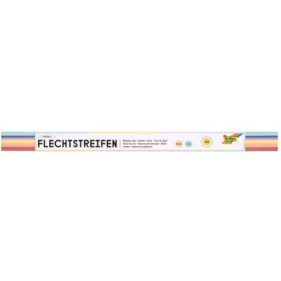 folia 70320 – Flätningsremsor, PASTELL av papper, 200 stycken i 10 olika pastellfärger, 50 x 2 cm, pappersremsor för flätning och veck folia 70320 – Flätningsremsor, PASTELL av papper, 200 stycken i 10 olika pastellfärger, 50 x 2 cm, pappersremsor för flätning och veck