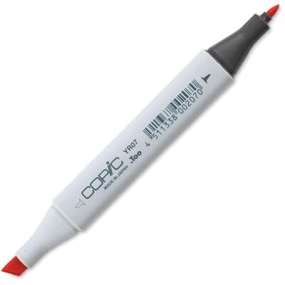 Copic klassisk markör typ YR – 07, kadmium orange, professionell layoutmarkör, alkoholbaserad, med bred och fin spets Copic klassisk markör typ YR – 07, kadmium orange, professionell layoutmarkör, alkoholbaserad, med bred och fin spets
