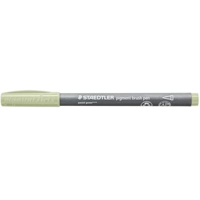 STAEDTLER Borstpenna pigment konst, pastellgrön, pigmenterad premium serie, penselspets för variabel linjebredd, vattentät, snabbtorkande, 10 penselpennor i kartongfodral, 371-507 STAEDTLER Borstpenna pigment konst, pastellgrön, pigmenterad premium serie, penselspets för variabel linjebredd, vattentät, snabbtorkande, 10 penselpennor i kartongfodral, 371-507