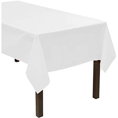 Party Essentials 54108WH-3 slitstarkt rektangulärt plastbordsskydd finns i 24 färger, 137 x 274 cm, vit, 3-antal Party Essentials 54108WH-3 slitstarkt rektangulärt plastbordsskydd finns i 24 färger, 137 x 274 cm, vit, 3-antal