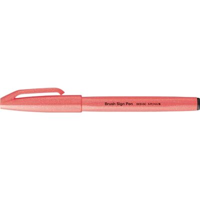 Pentel SES15 Brush Sign Pen märkpennor flexfiber neonröd 10 st Pentel SES15 Brush Sign Pen märkpennor flexfiber neonröd 10 st