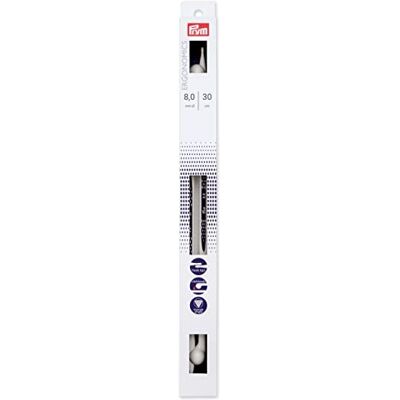 Prym 190 311 enkelspets ergonomisk sticknål 8 mm/30 cm, vit, en storlek Prym 190 311 enkelspets ergonomisk sticknål 8 mm/30 cm, vit, en storlek