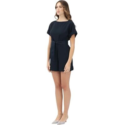 Giorgio Armani Blue Edition, sustainable, ribbon bälte med logotyp, jumpsuit, blå, 8, Blå, 44 Giorgio Armani Blue Edition, sustainable, ribbon bälte med logotyp, jumpsuit, blå, 8, Blå, 44