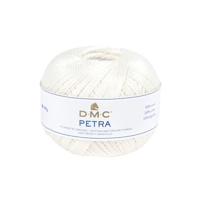 DMC Petra-garn, 100% bomull, benvit (54459), storlek 5 DMC Petra-garn, 100% bomull, benvit (54459), storlek 5