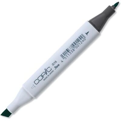 Copic Classic Marker typ G – 16, Malachite, professionell layoutmärkpenna med en bred och fin spets Copic Classic Marker typ G – 16, Malachite, professionell layoutmärkpenna med en bred och fin spets