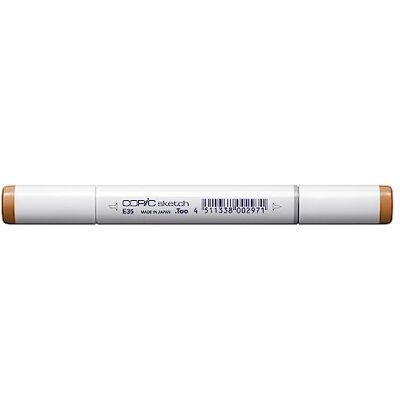 Copic Skissmärkpenna typ E – 35, chamois, professionell penselmarkör, med en superpenselspets och en medelbrun spets Copic Skissmärkpenna typ E – 35, chamois, professionell penselmarkör, med en superpenselspets och en medelbrun spets