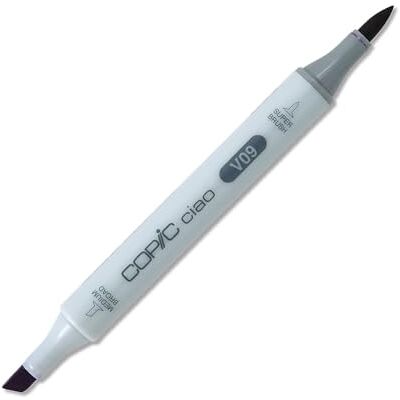 Copic Ciao märkpenna typ V – 09, violett, mångsidig layoutmärkpenna med en medelbred och en penselspets Copic Ciao märkpenna typ V – 09, violett, mångsidig layoutmärkpenna med en medelbred och en penselspets