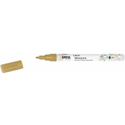 KREUL 47220 – målarpenna fin, för att forma, skriva och dekorera små originella presenter, med rund spets för fin formning, tjocklek 1–2 mm, guld KREUL 47220 – målarpenna fin, för att forma, skriva och dekorera små originella presenter, med rund spets för fin formning, tjocklek 1–2 mm, guld