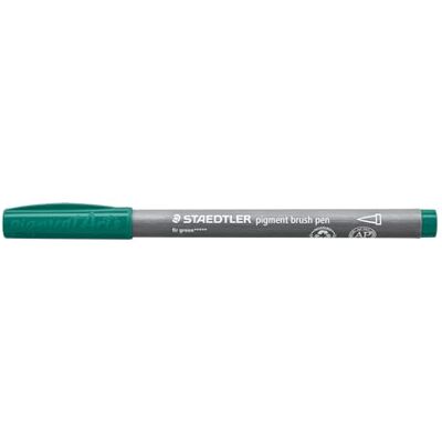 STAEDTLER Borstpenna pigment konst, grangrön, pigmenterad premium serie, penselspets för variabel linjebredd, vattentät, snabbtorkande, 10 penselpennor i kartongfodral, 371-539 STAEDTLER Borstpenna pigment konst, grangrön, pigmenterad premium serie, penselspets för variabel linjebredd, vattentät, snabbtorkande, 10 penselpennor i kartongfodral, 371-539
