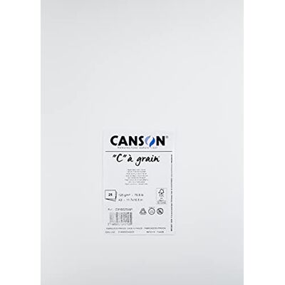 Canson CÀGRAIN® ritpapper 25 ark A3 125 g/m² vit Canson CÀGRAIN® ritpapper 25 ark A3 125 g/m² vit