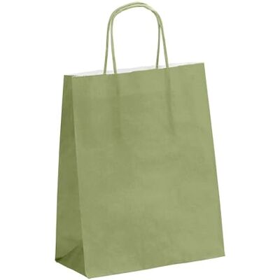 Viquel Kraft-väska liten storlek, 18 x 24 x 8 cm kraftväska med tvinnat handtag grönt set med 50 papperspåsar mandelgrön Viquel Kraft-väska liten storlek, 18 x 24 x 8 cm kraftväska med tvinnat handtag grönt set med 50 papperspåsar mandelgrön