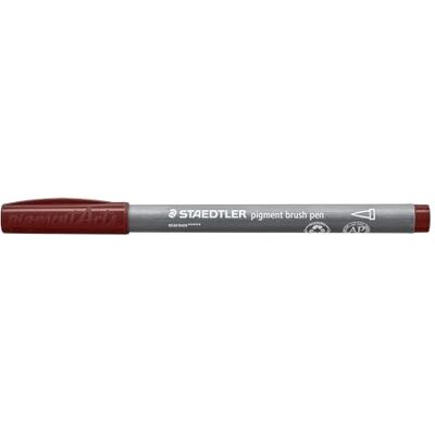 STAEDTLER Borstpenna, pigment konst, maron, pigmenterad premium-serie, penselspets för variabel linjebredd, vattentät, snabbtorkande, 10 penselpennor i kartongfodral, 371-729 STAEDTLER Borstpenna, pigment konst, maron, pigmenterad premium-serie, penselspets för variabel linjebredd, vattentät, snabbtorkande, 10 penselpennor i kartongfodral, 371-729